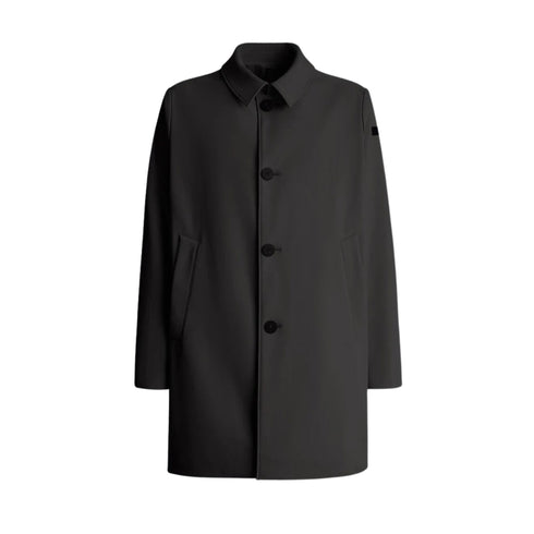 Trench Uomo tinta unita con bottoni Nero RRD- Francavilla Moda